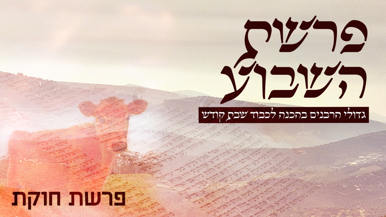 שידור חוזר ממשדר הפרשה- מתכוננים לשבת עם גדולי הרבנים-פרשת חוקת